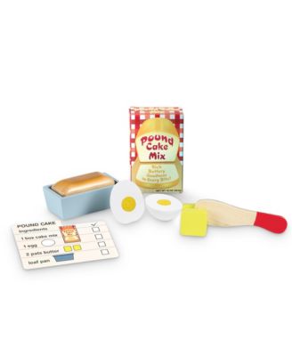 Melissa & Doug Wooden Make-a-Cake Mixer Set (11 pcs) - Play Food and Kitchen Accessories