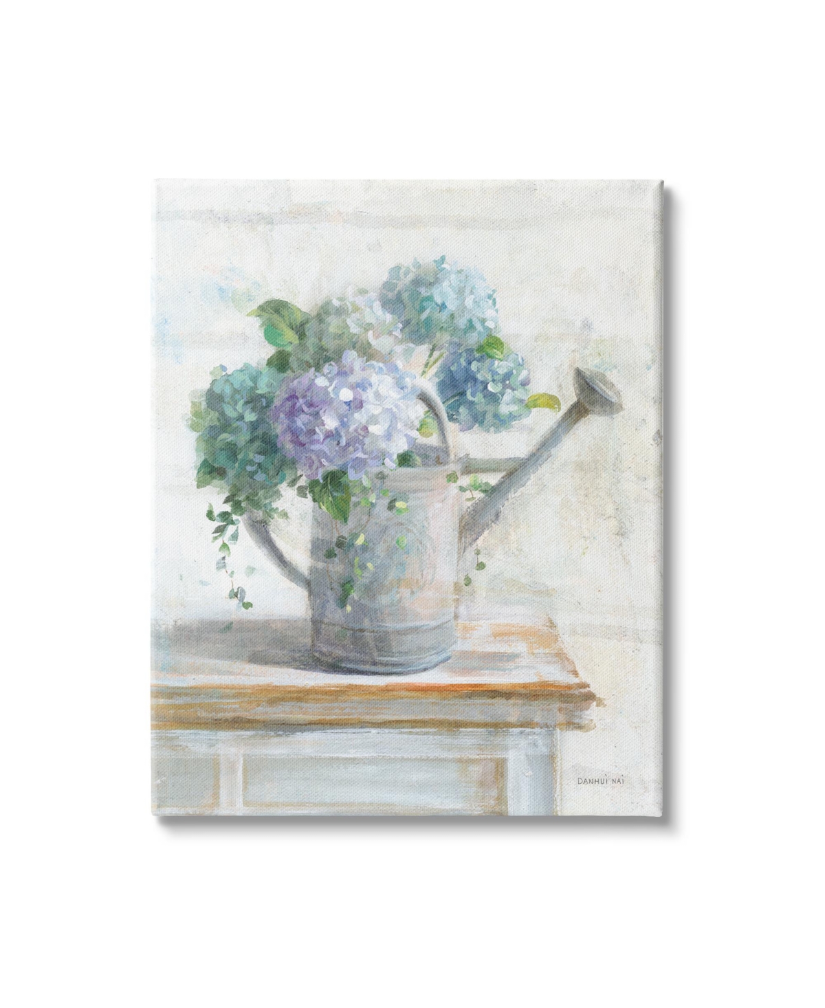 Stupell Industries Hydrangeas In Watering Can Canvas Wall Art, 16" X 1.5" X 20" In Multi-color