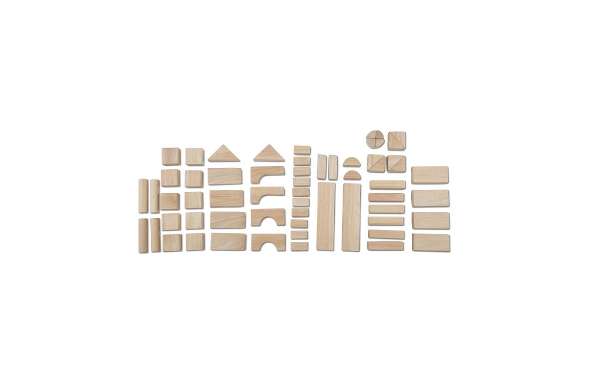 Shop Melissa & Doug Standard Unit Solid-wood Building Blocks With Wooden Storage Tray (60 Pcs) In Multi