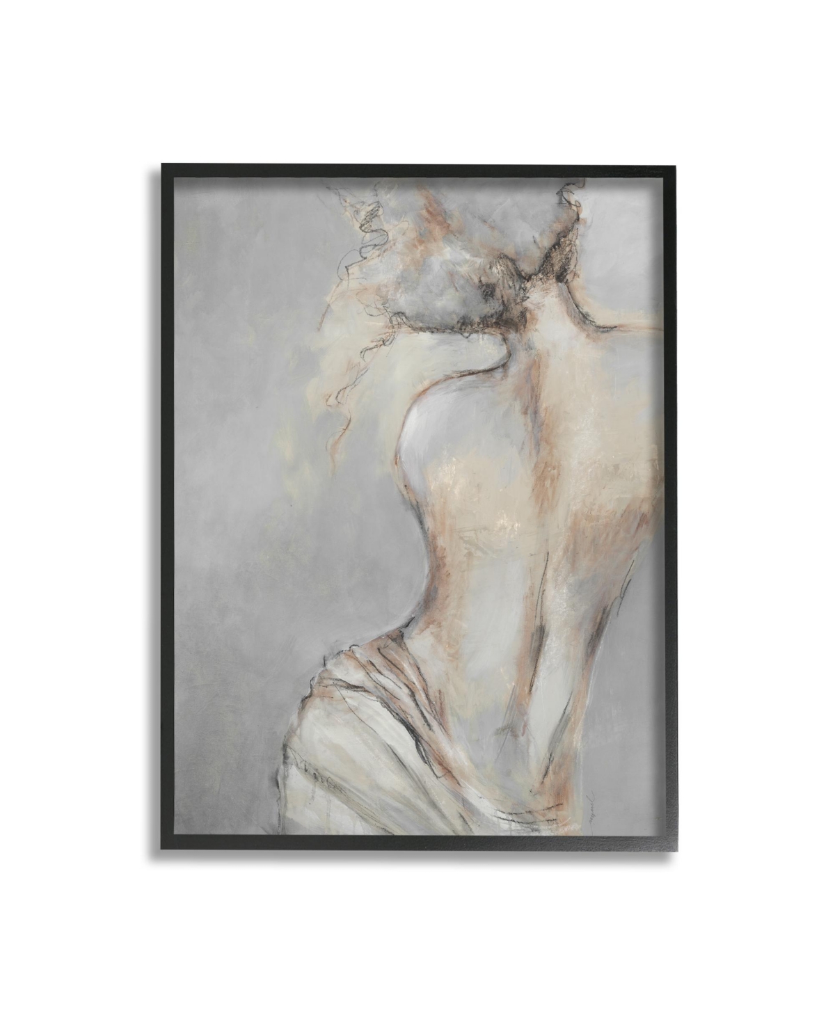 Stupell Industries Traditional Portrait Nude Woman Framed Giclee Art, 24" X 1.5" X 30" In Multi-color