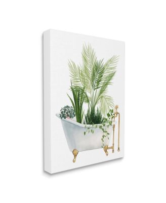 Various Plants in Vintage-Like Tub Canvas Wall Art, 16" x 1.5" x 20"