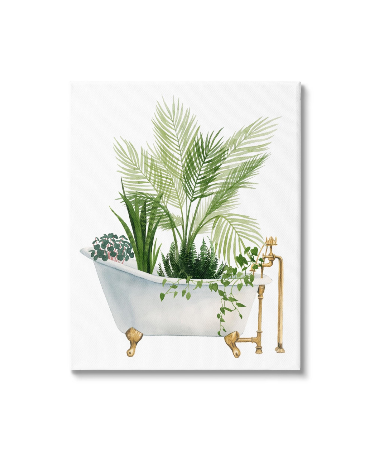 Stupell Industries Various Plants In Vintage-like Tub Canvas Wall Art, 24" X 1.5" X 30" In Multi-color