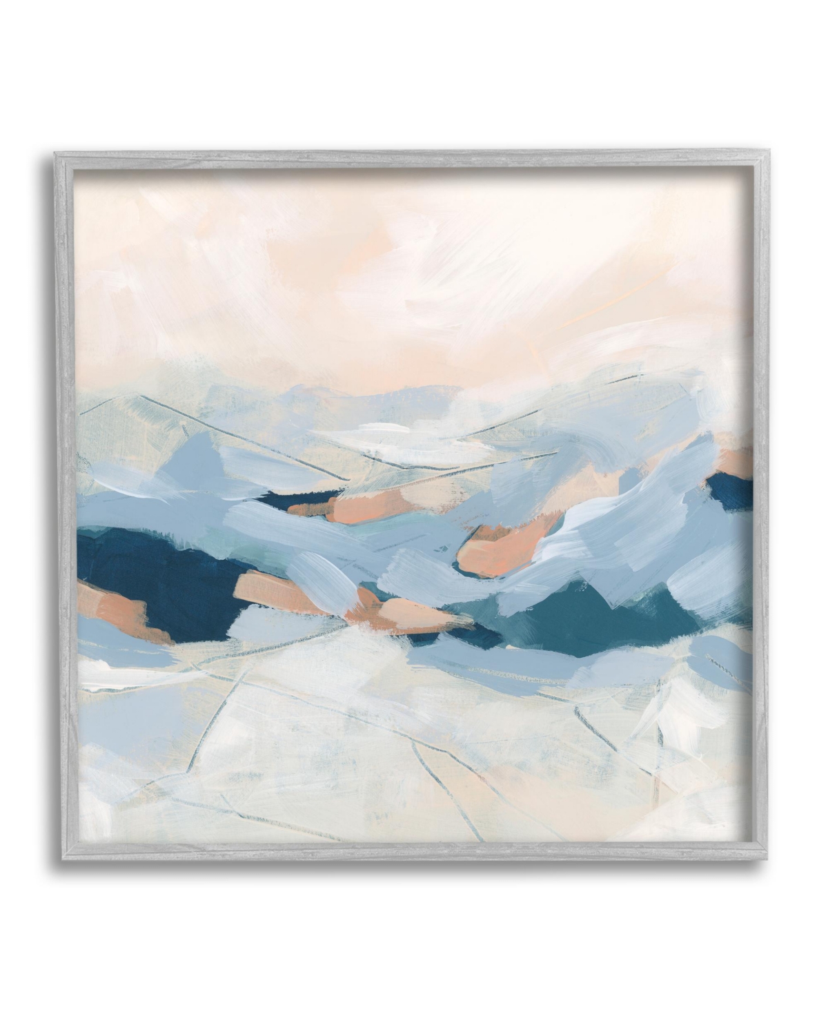 Stupell Industries Modern Abstract Mountain Landscape Framed Giclee Art, 17" X 1.5" X 17" In Multi-color