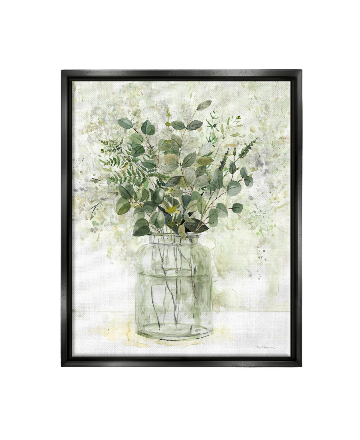 Stupell Industries Herbal Botanical Arrangement Framed Floater Canvas Wall Art, 25" X 1.7" X 31" In Multi-color