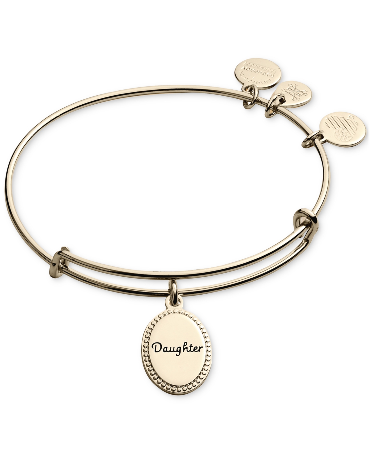 Alex And Ani Gold-tone Daughter Charm Bangle Bracelet In Shiny Gold