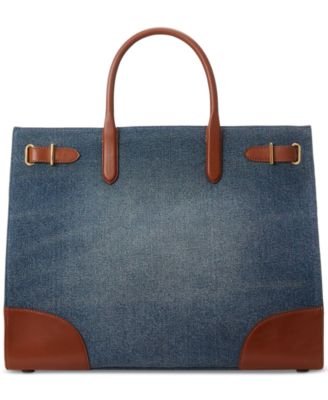 Devyn Denim with Leather Trim Extra-Large Tote Bag
