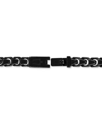 Men's Link Bracelet in Black-Plated Stainless Steel