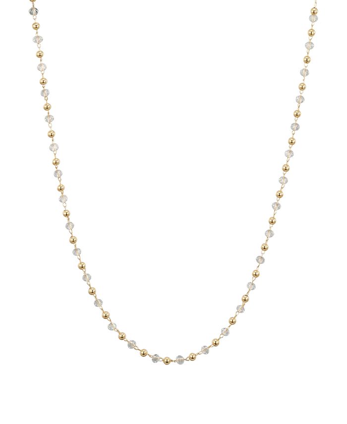 Macy's Clear Crystal and Gold Balls Chain Necklace - Macy's