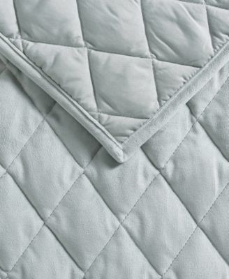 Laura Ashley Solid Velvet Diamond Stitch Quilt Sets
