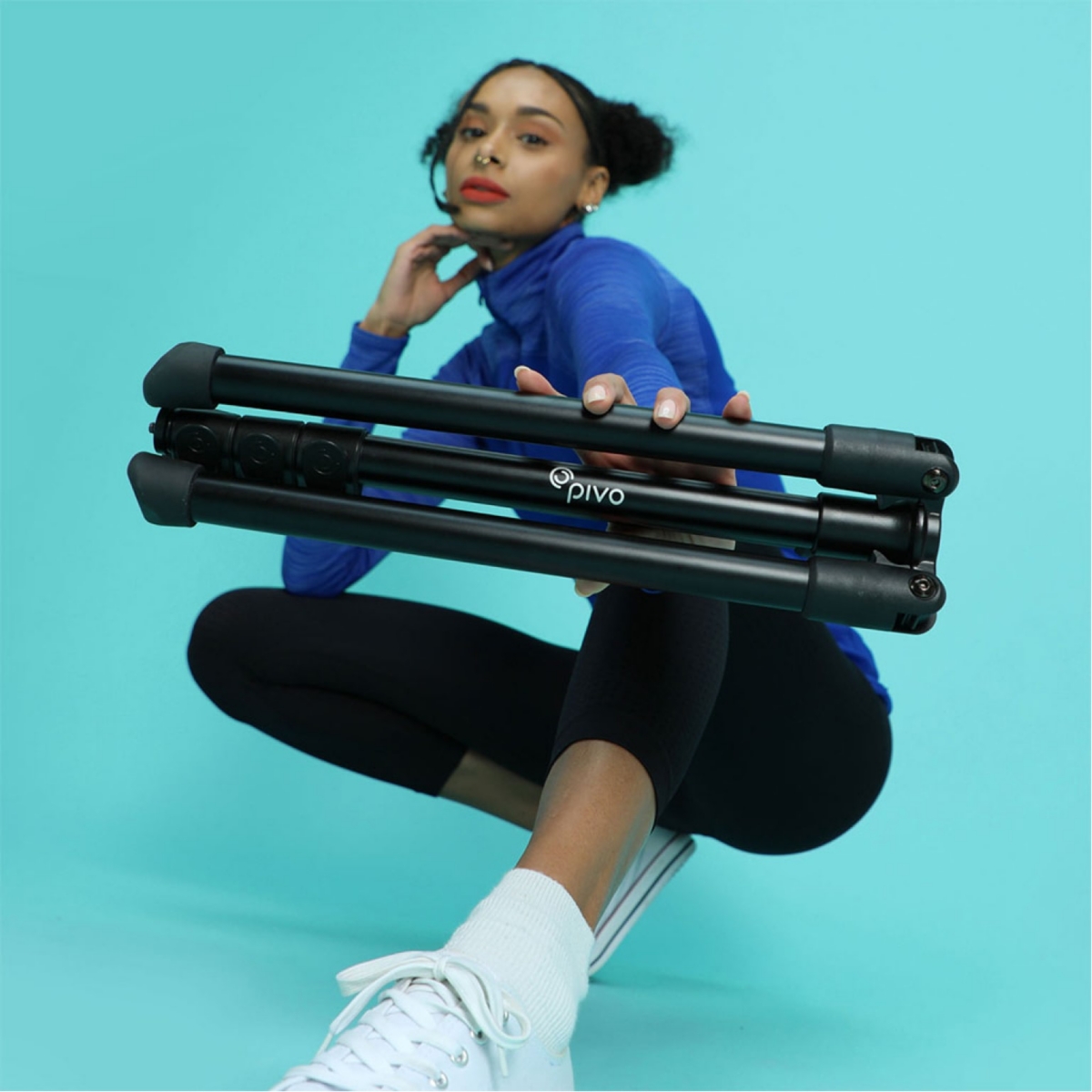Pivo Tripod - 63-inch Portable & Lightweight Aluminum Stand with Universal 1/4