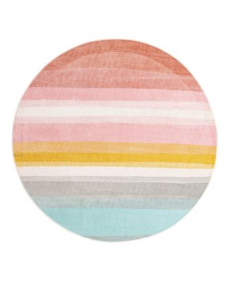Shop Bayshore Home Campy Kids Pastel Abstract Rainbow Area Rug In Multi
