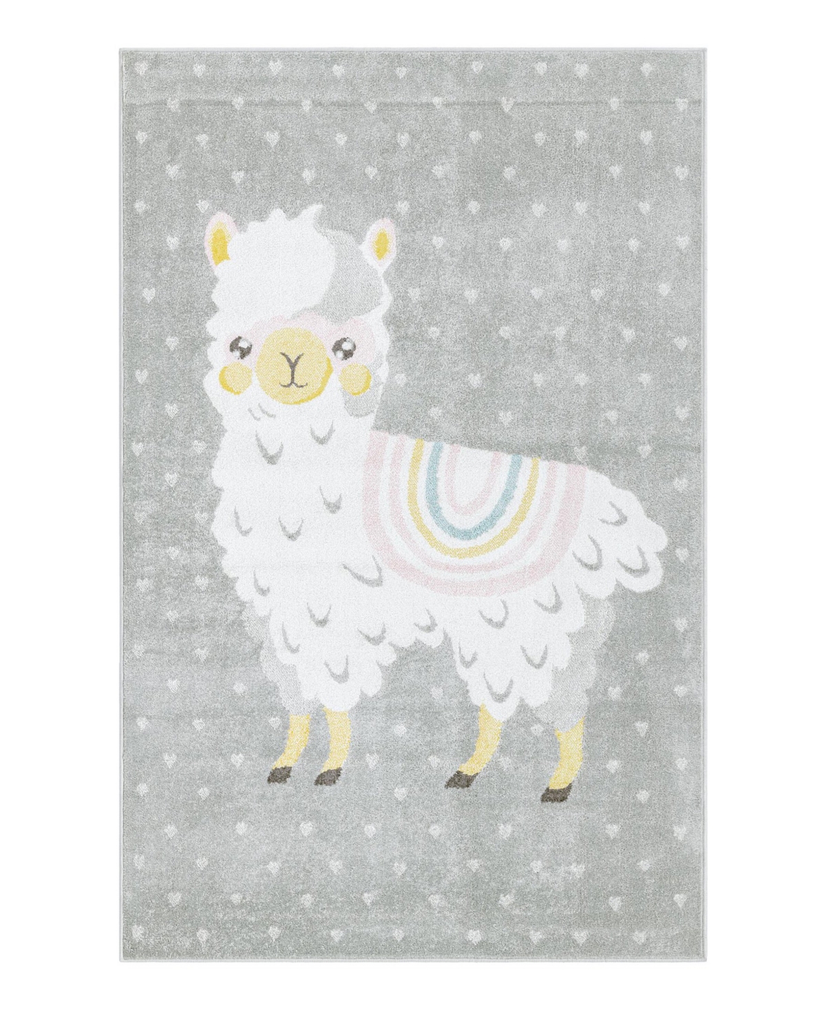 Bayshore Home Campy Kids Llama 5'3" X 8' Area Rug In Gray