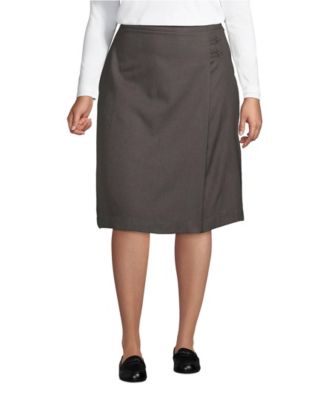 Plus Size School Uniform Solid A-line Skirt Below the Knee