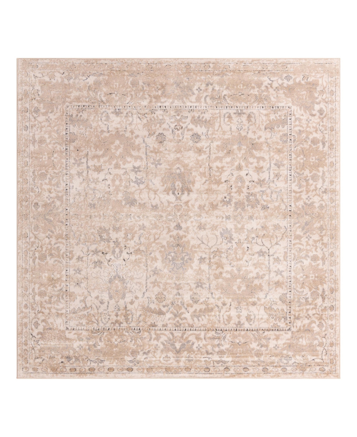 Bayshore Home Wheeler Wlr-01 7'10" X 7'10" Square Area Rug In Ivory