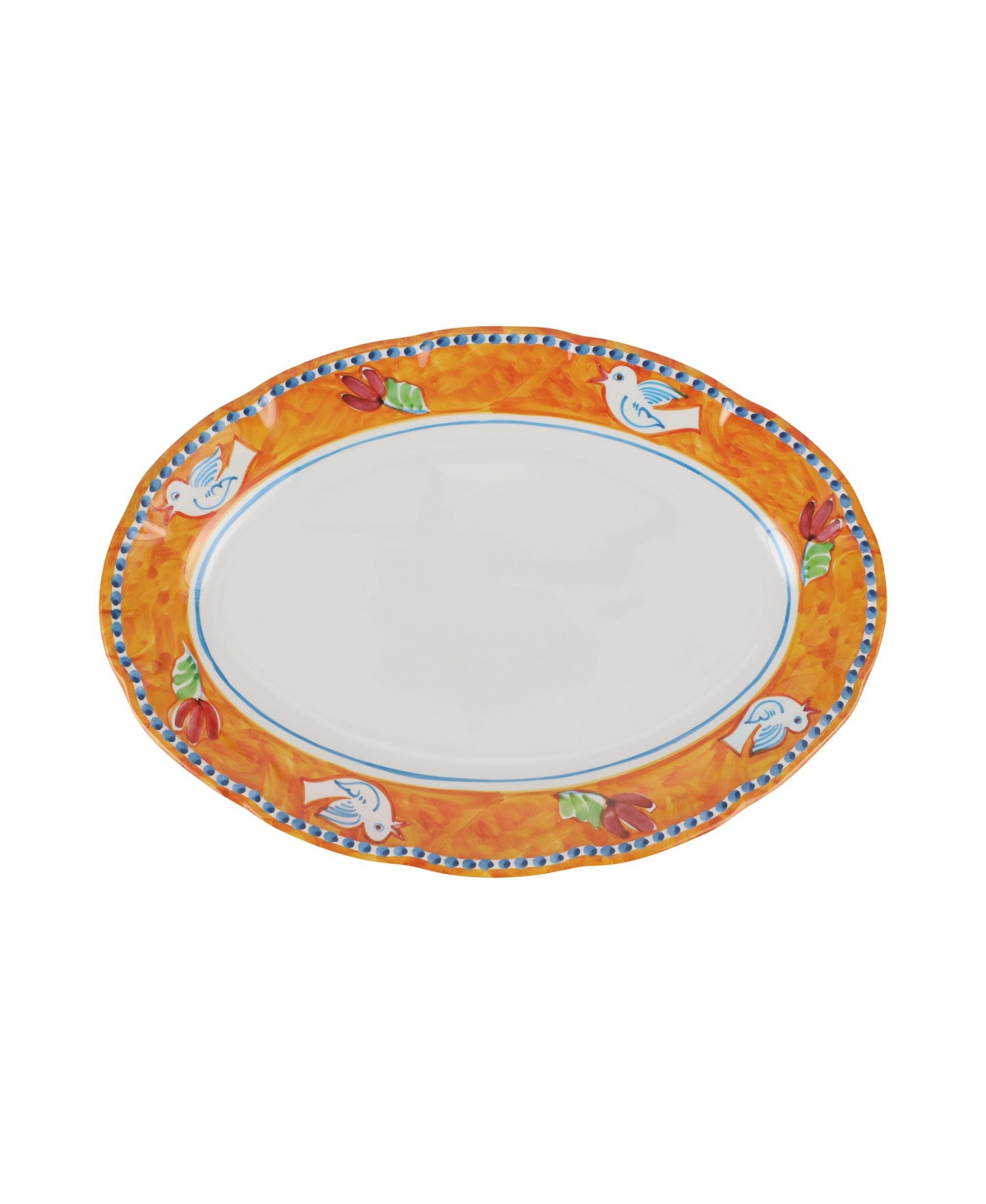 Shop Vietri Melamine Campagna Uccello Oval Platter In Open Misce