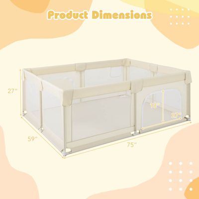 Toddler Playpen Extra Large Activity Center Safety Play Yard w/ Gate