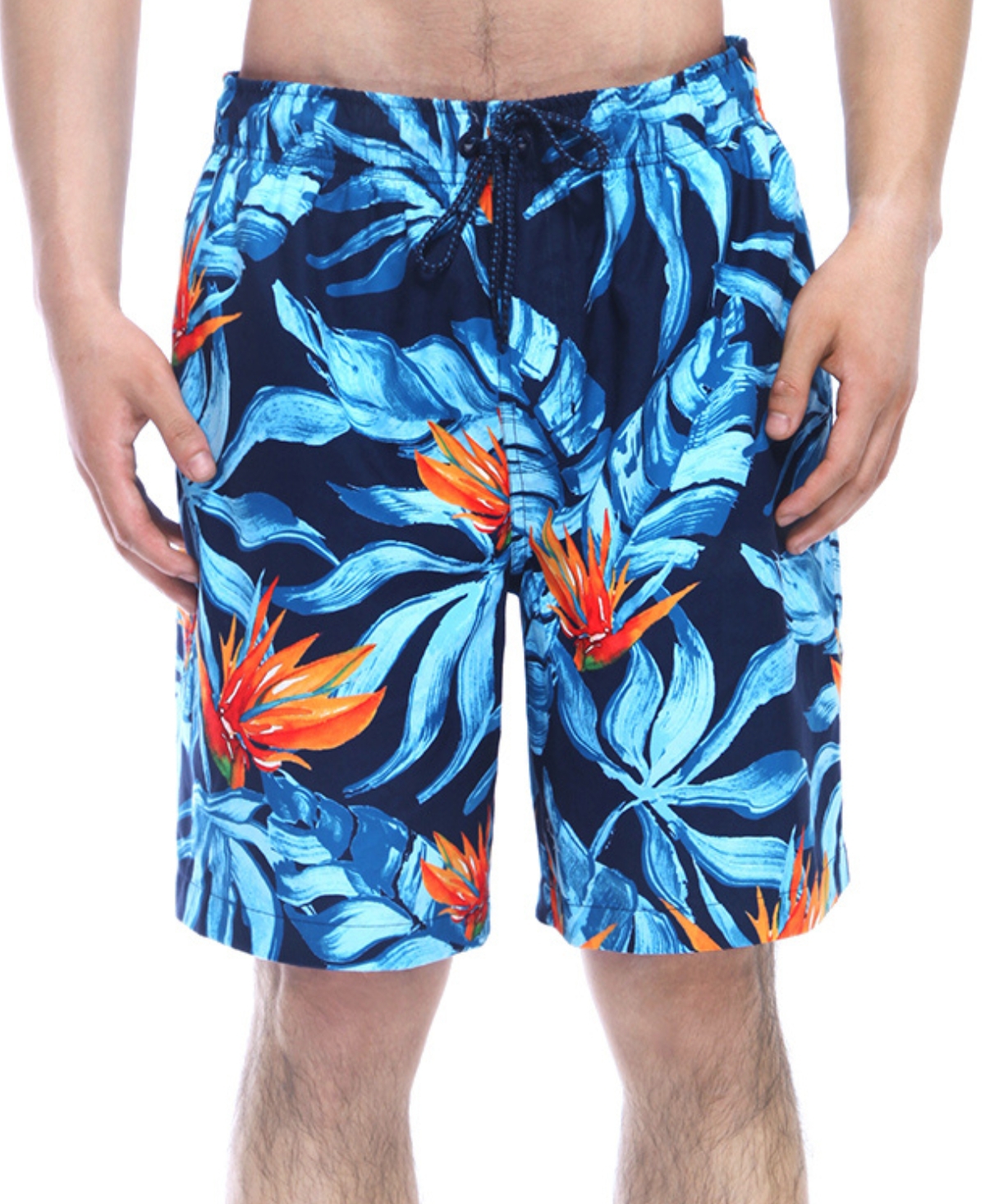 Men's 8" Mesh Lined Swim Trunks, up to Size 2XL - Stripes printed