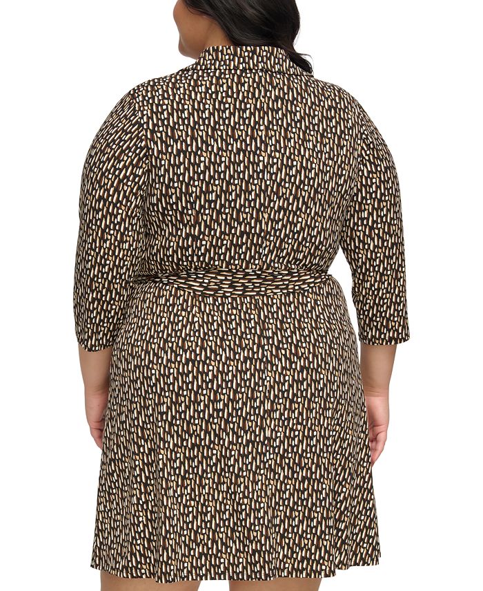 Jessica Howard Plus Size Printed Belted Sheath Dress - Macy's
