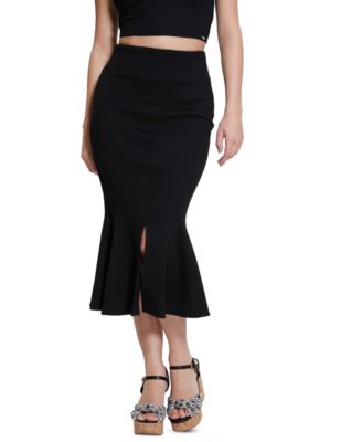 GUESS - Women's Longuette Ruffled-Hem Midi Skirt