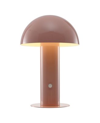 Boletus 10.75" Contemporary Bohemian Rechargeable, Cordless Iron Integrated LED Mushroom Table Lamp