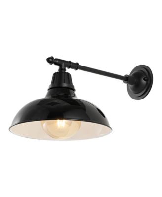 Wallace 12.25" 1-Light Farmhouse Industrial Indoor, Outdoor Iron LED Victorian Arm Outdoor Sconce