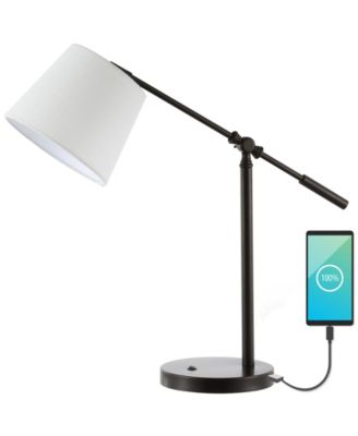 Troy 24" Classic Contemporary Iron LED Task Lamp with USB Charging Port