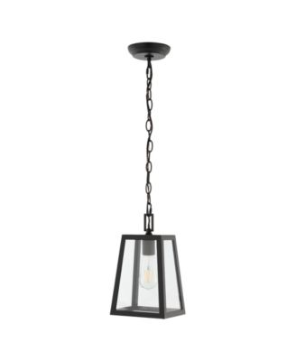 Glendale 6.75" 1-Light Farmhouse Industrial Iron, Glass Outdoor LED Pendant