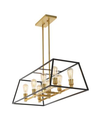 Liane 35" 8-Light Farmhouse Industrial Iron Linear LED Pendant