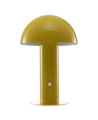 Boletus 10.75" Contemporary Bohemian Rechargeable, Cordless Iron Integrated LED Mushroom Table Lamp