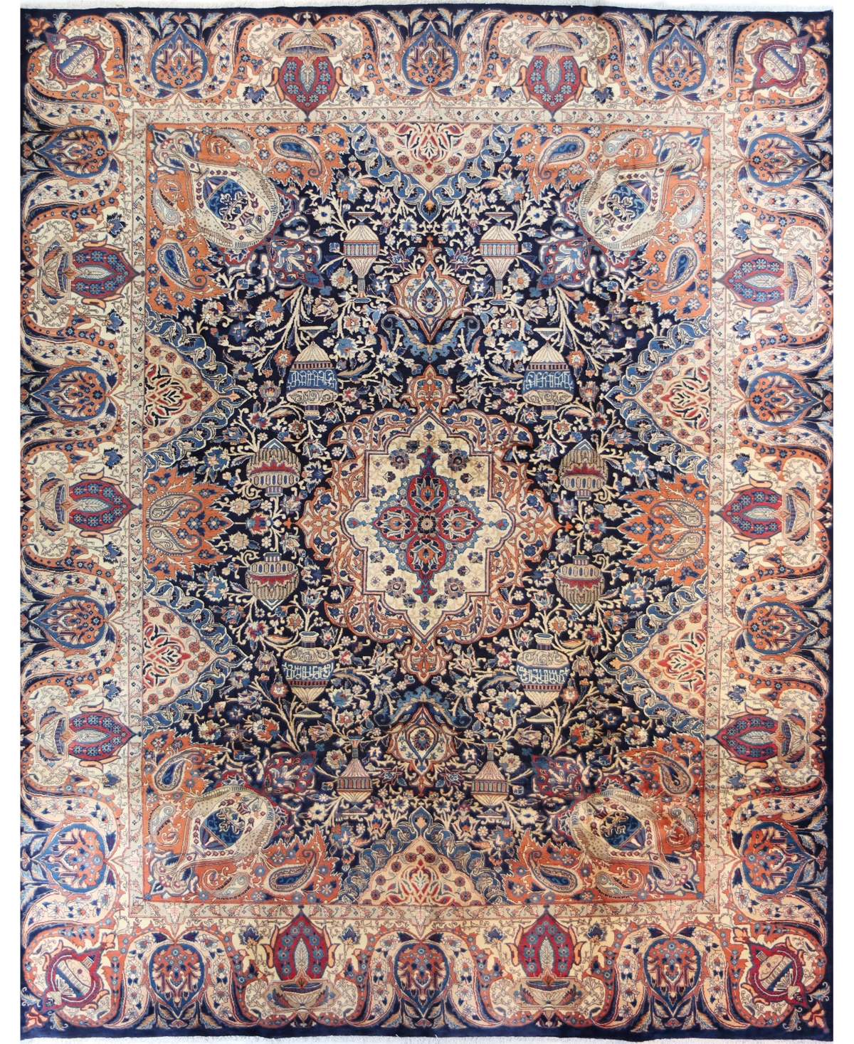 Bb Rugs One of a Kind Kashmar 625520 9'10in x 13'3in Area Rug - Navy