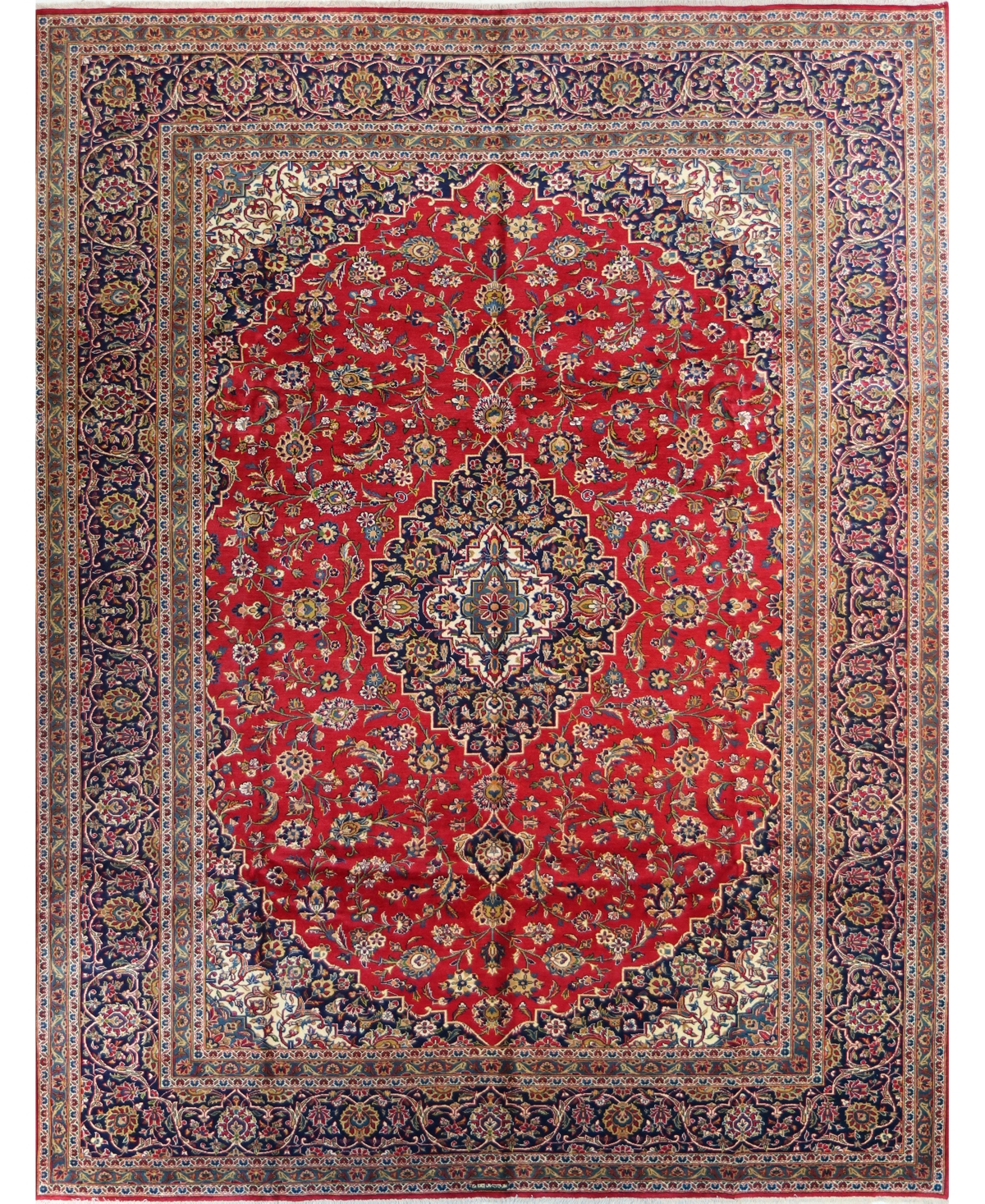 Bb Rugs One of a Kind Kashan 626204 9'8in x 12'8in Area Rug - Red