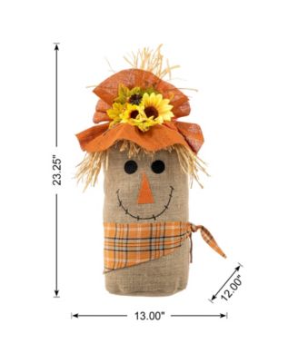 23.25" H Fall Linen Scarecrow Doorstop Porch Decor