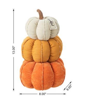 13" H Fall Stacked Fabric Pumpkin