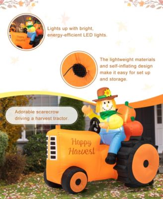 7' Fall Lighted Inflatable Tractor Decor
