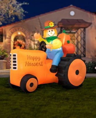 7' Fall Lighted Inflatable Tractor Decor