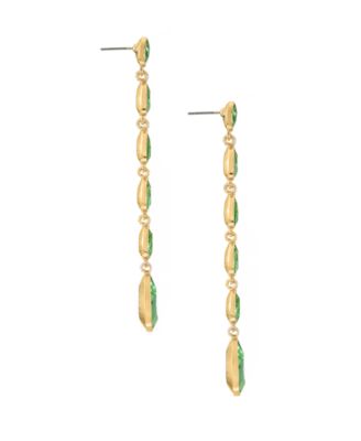 18K Gold Plated Zinc Teardrop Linear Earrings