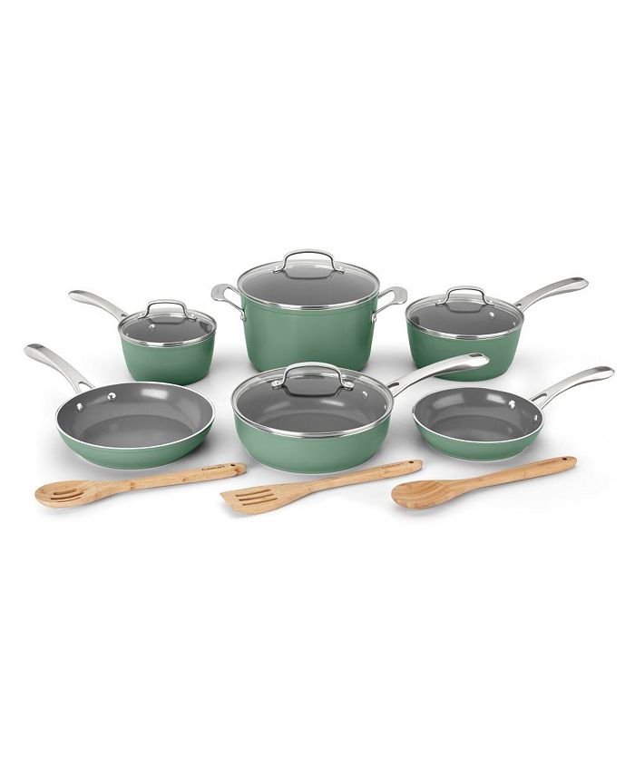 T-Fal Recycled Aluminum Ceramic 12-pc. Nonstick Cookware Set, Green