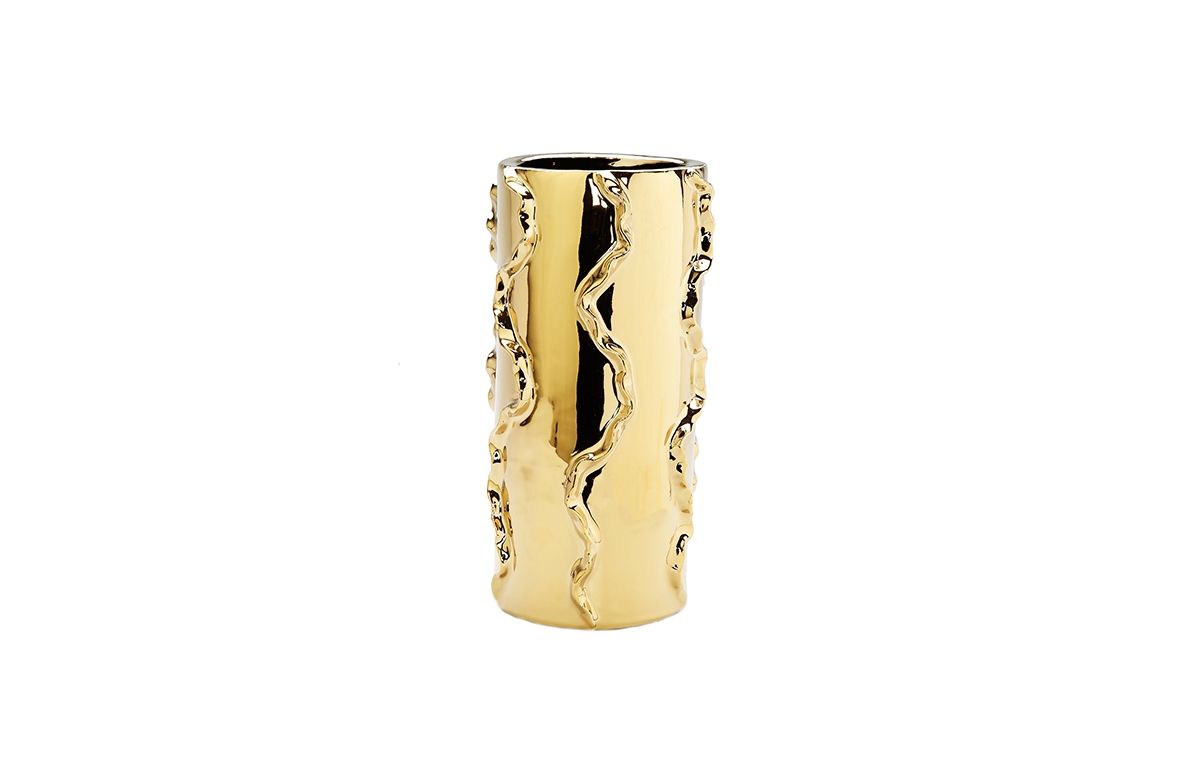 Shop Vivience Metallic Vase Swivel Design 12" In Gold