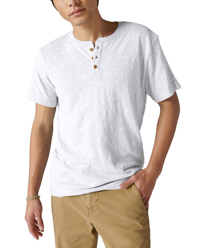 Lucky Brand Men's Linen Short Sleeves Henley T-shirt - Macy's