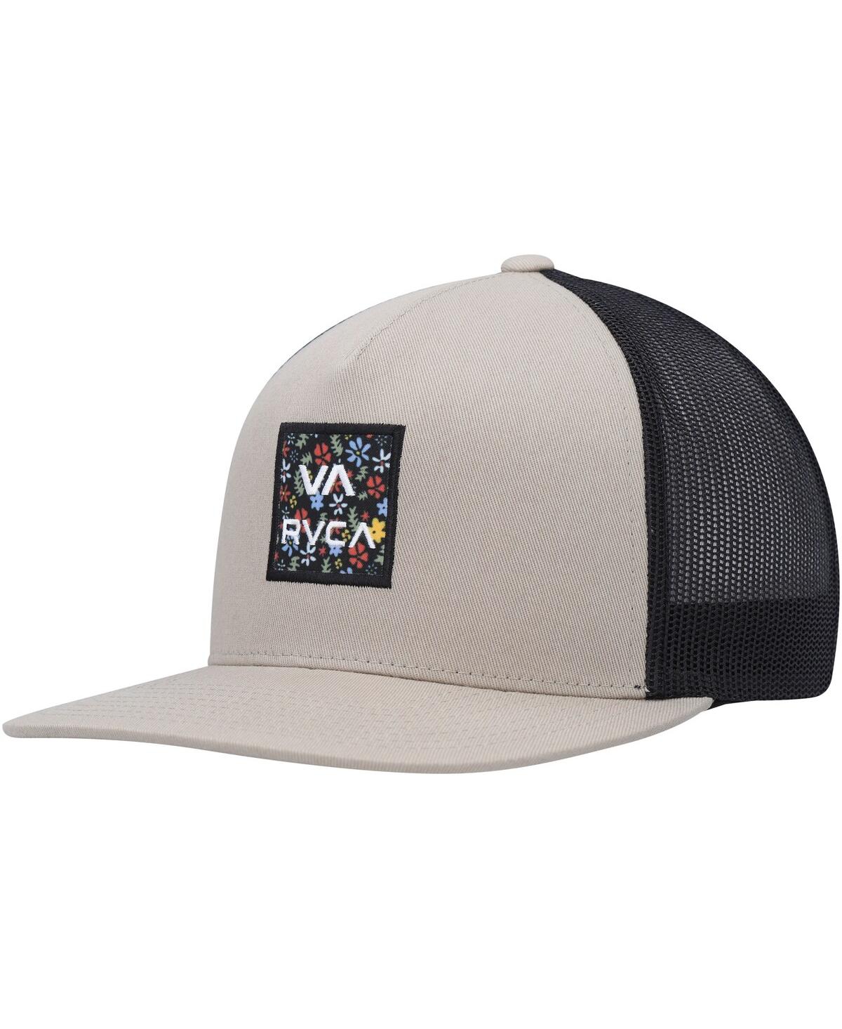 Rvca Men's  Tan Va All The Way Print Trucker Snapback Hat