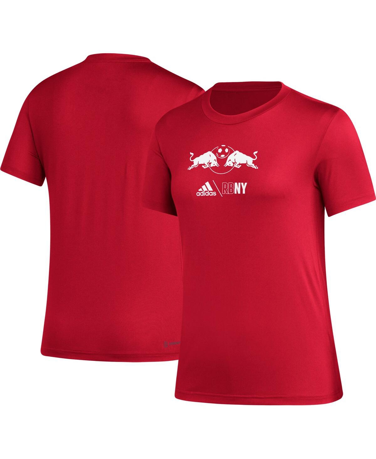 Shop Adidas Originals Women's Adidas Red New York Red Bulls Aeroready Club Icon T-shirt