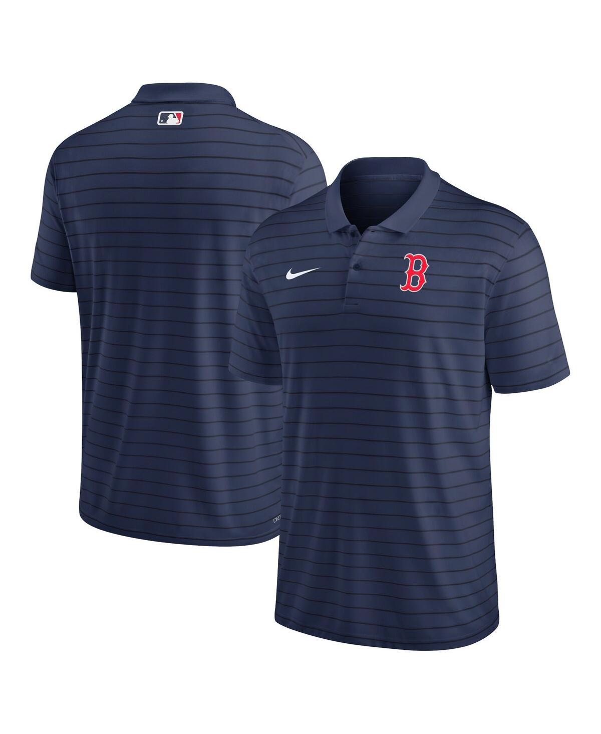 Men's Nike Navy Boston Red Sox Authentic Collection Victory Striped Performance Polo Shirt - Navy
