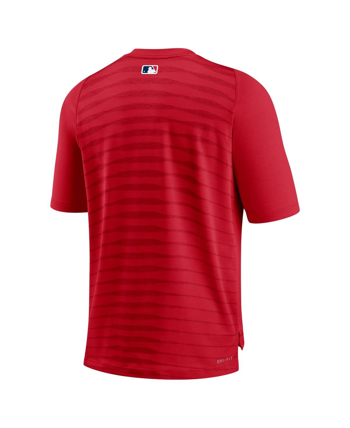 Nike Men's  Red Los Angeles Angels Authentic Collection Pregame Raglan Performance V-neck T-shirt In Red