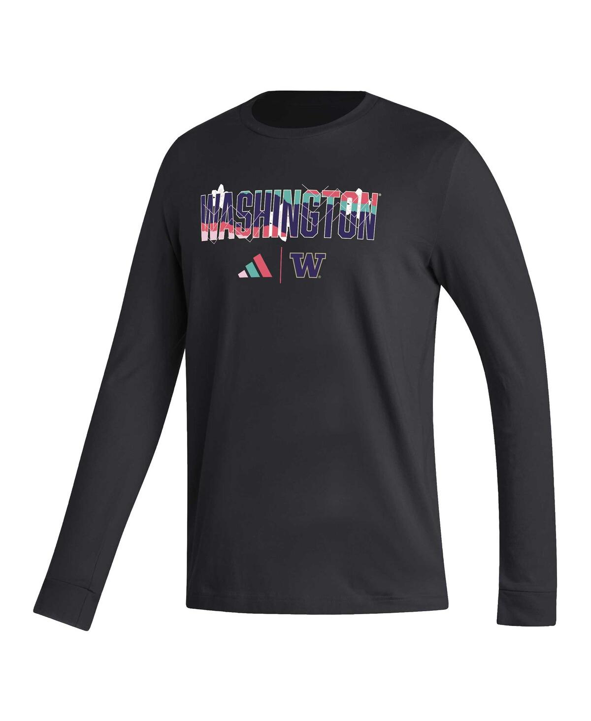 Men's adidasWashington Huskies HonoringExcellence Long Sleeve T-shirt - Black