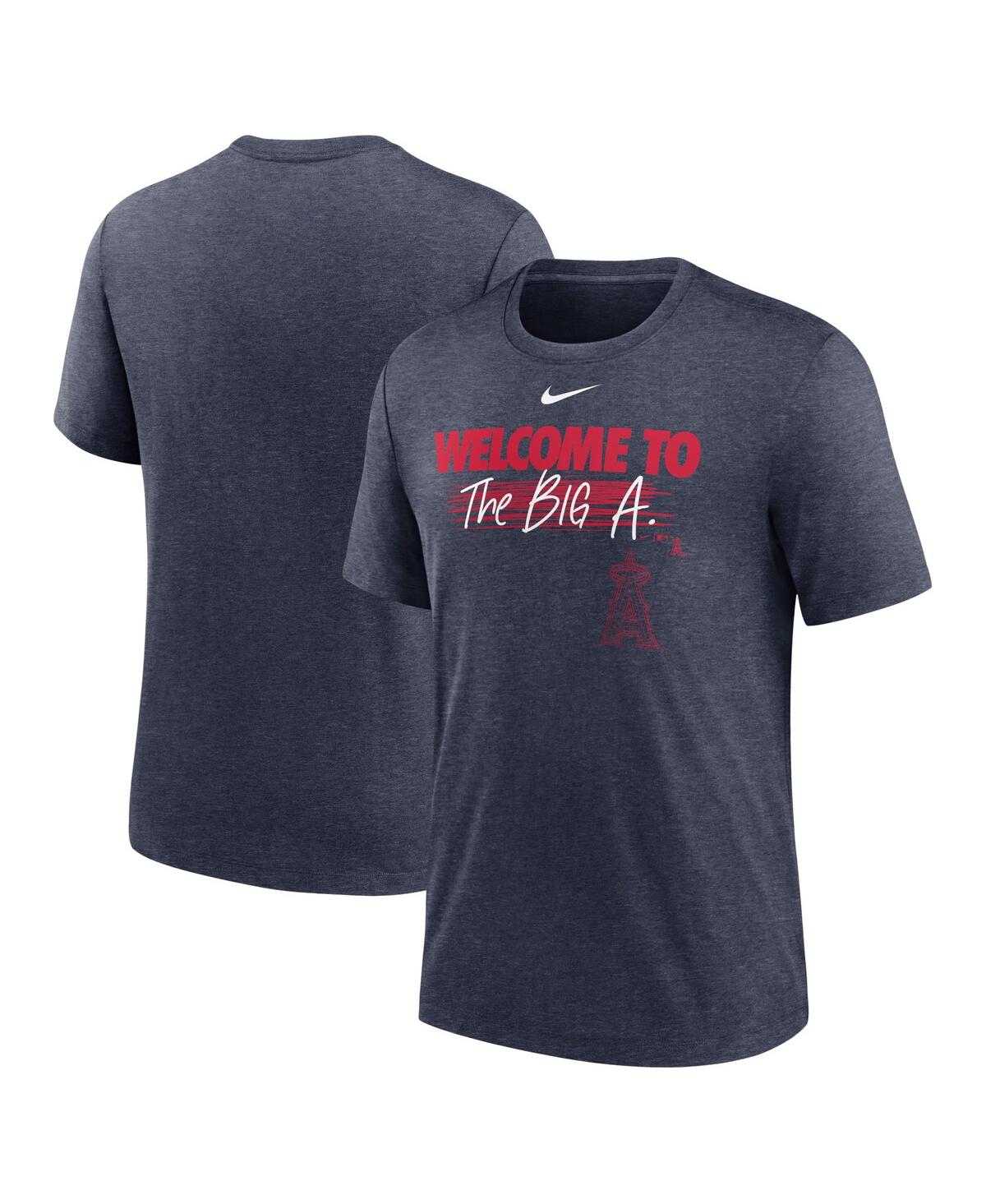 Men's NikeLos Angeles Angels Home Spin Tri-Blend T-shirt - Heather Navy
