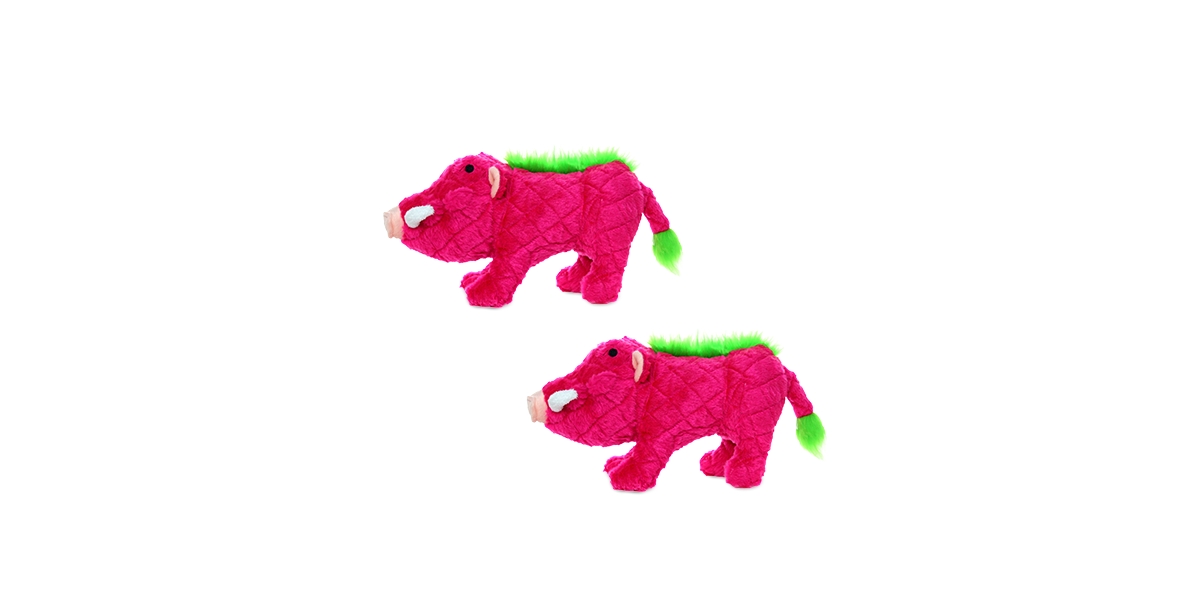 Safari Warthog Pink, 2-Pack Dog Toys - Pink