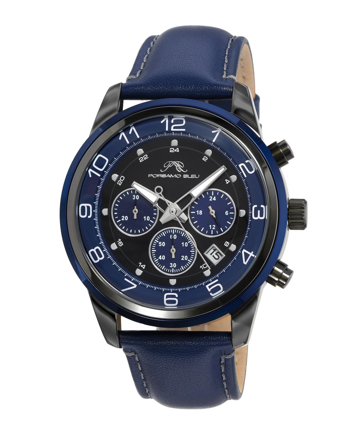 Men's Arthur Genuine Leather Band Watch 1091DARL - Blue