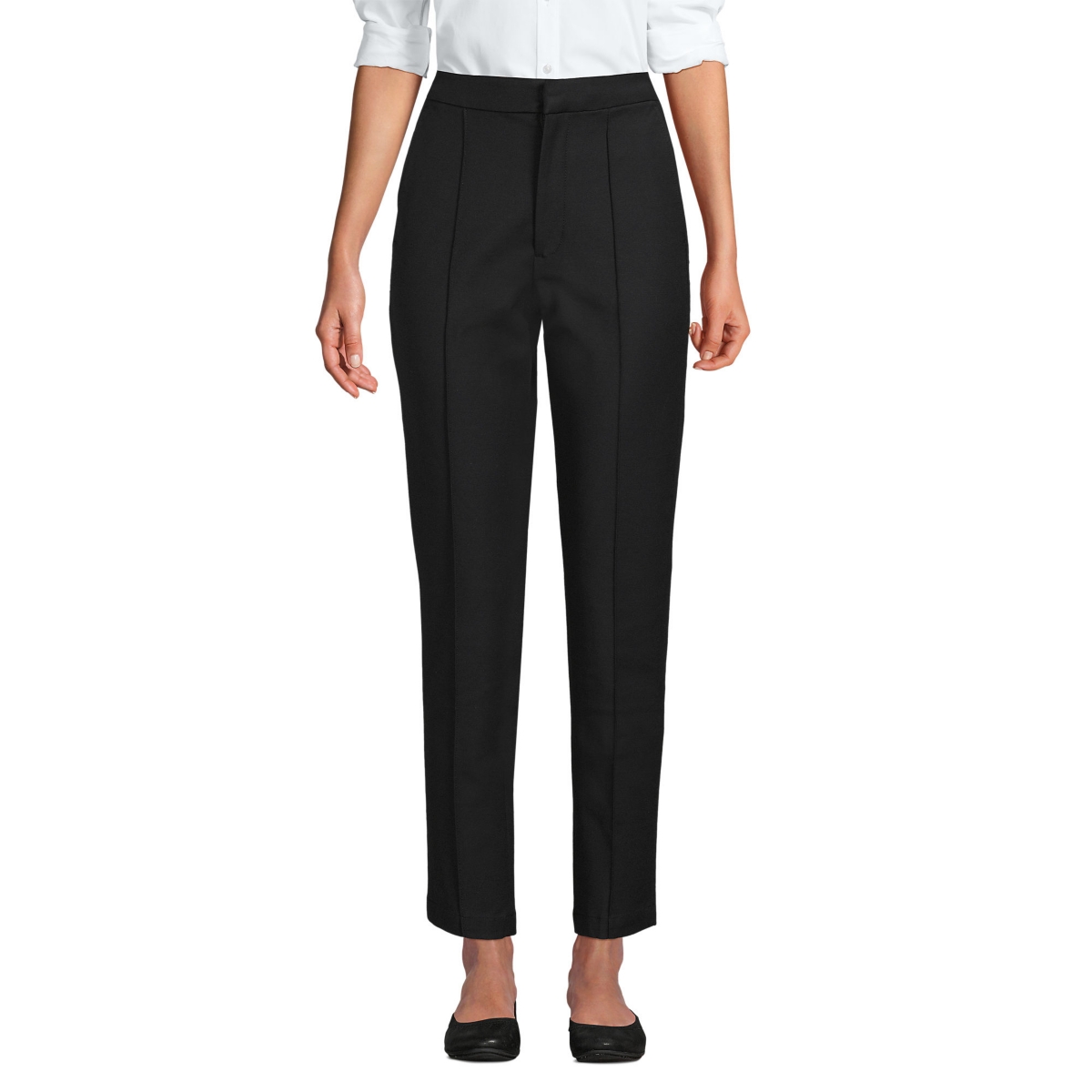 Lands' End Women's Petite High Rise Bi Stretch Pintuck Pencil