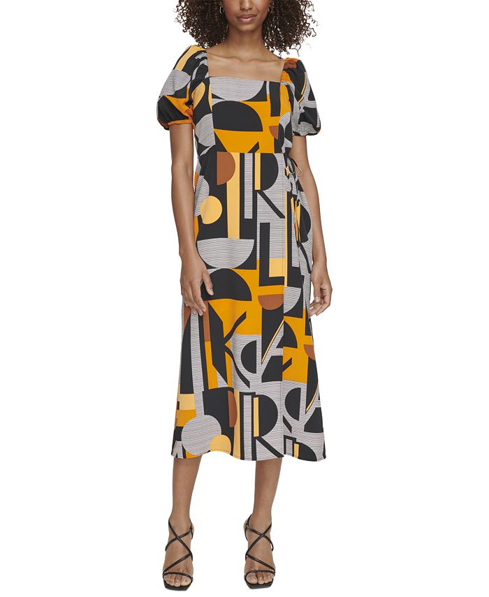 KARL LAGERFELD PARIS Women's Colorblocked Faux-Wrap Dress - Macy's