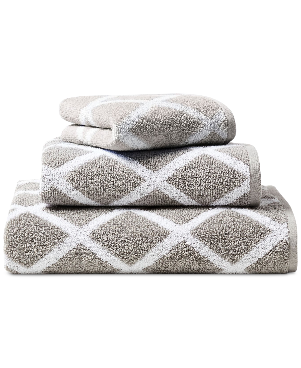 Ralph Lauren Sanders Diamond Cotton Hand Towel Bedding In Pewter Grey